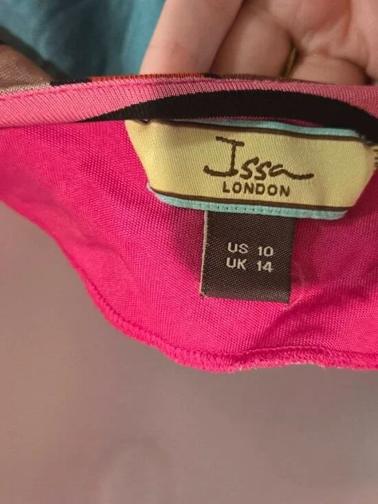 Issa London Silk Rainbow Halter Sleeveless Maxi Dress Size 10 - Picture 12 of 13